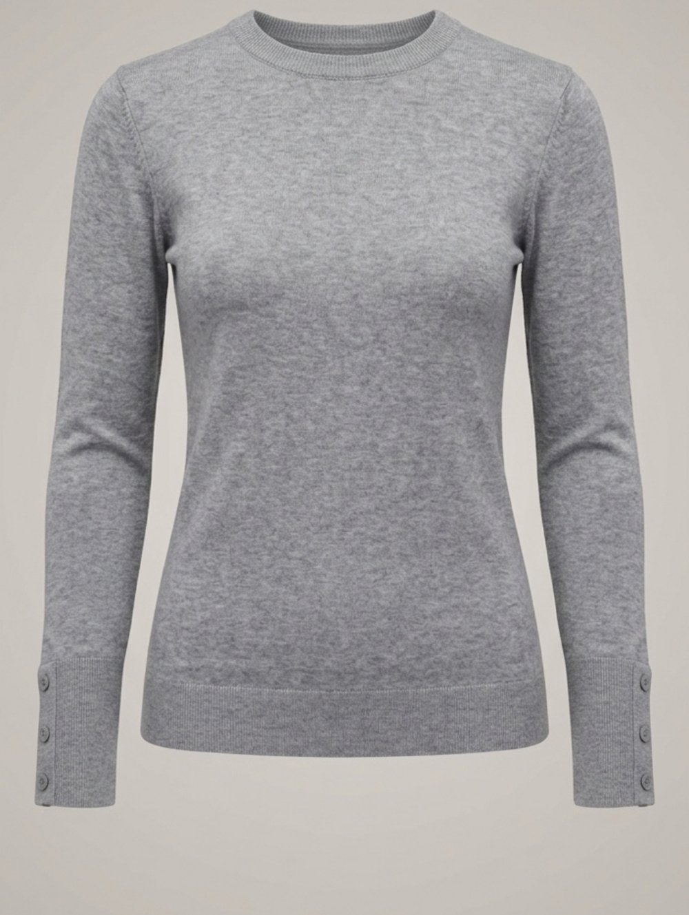 Pulse Boutique Women's Heather Gray Crew Neck Sweater